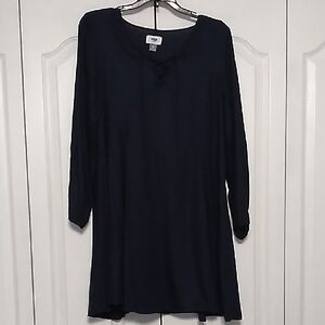 Chic Long Sleeve Navy Dress